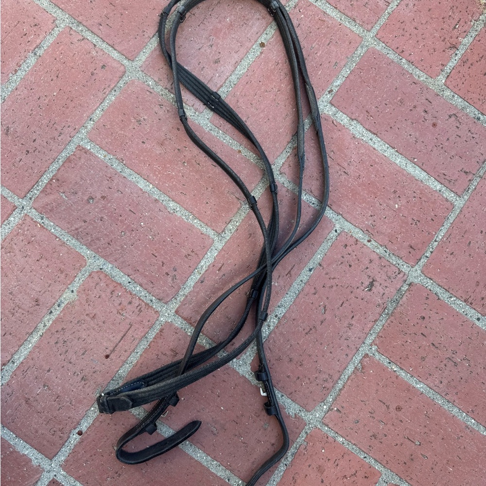 Black Cotton/ Leather Webbed Reins